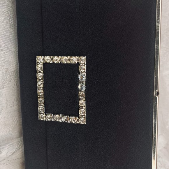Vintage 1960s Black Rhinestone Clutch by John Hort - Picture 6 of 8